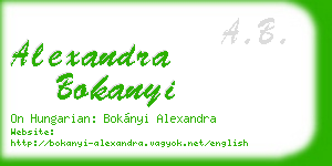 alexandra bokanyi business card