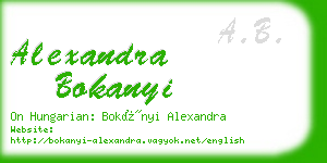 alexandra bokanyi business card